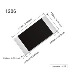 1200Pcs 1206 SMD Resistor Kit 0-10M Ω Ohm 60 Values 1/4W 0.25W ±1%