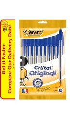 Lot of 8 BLUE Bic Cristal Ballpoint Pens 1.6mm, Xtra-Bold
