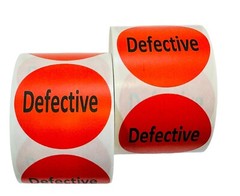 Defective 2″ Round Labels Inventory Control Warehouse Stickers 2 RLS of 500 EA
