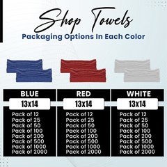 100 New Industrial A-Grade Shop Towels-Cleaning Towels White-Multipurpose Cloth