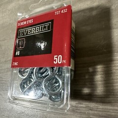 Everbilt #8 Zinc-Plated Steel Lag Screw Eyes (50-Pack)