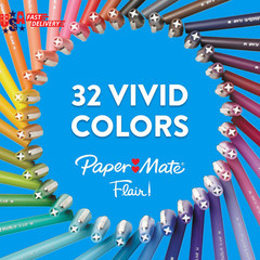Paper Mate Flair Felt Tip Pens, Medium Point (0.7Mm), 12 Count – for Arts & Craf