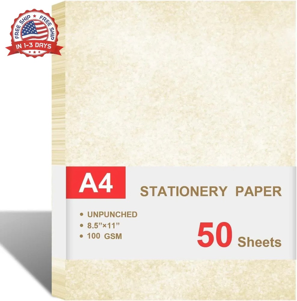 Parchment Paper Letter Size 8.5×11 100gsm 50 Sheets for Certificates