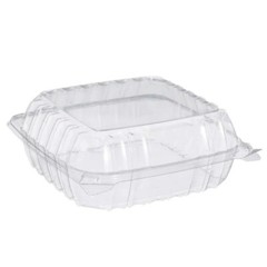 DART [100 Pack] 8″ Containers Clear Hinged Plastic Food Take Out To-Go/Clamshell
