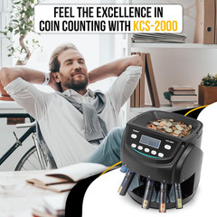 KCS-2000 Professional USD Coin Counter Machine, Coin Sorter, Wrapper/Roller | 30