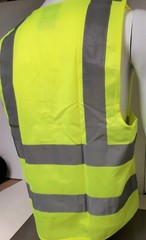 FX 2 Pockets Neon Yellow Safety Vest with Reflective Strips ANSI/ISEA APPROVED