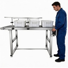 55″x22″ PVC Conveyor Belt 88 LBS Stainless Steel Industrial Belt Conveyor