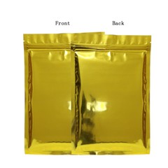 Different Sizes Flat Double-Sided Shiny Gold Silver Foil Mylar Zip lock Bag M