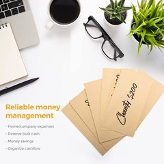 100 PACK Brown Cash Envelopes 3 1/2 x 6 1/2 for Budgeting, Small Kraft Money