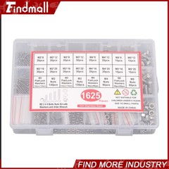 1625Pcs M2 M3 M4 M5 Metric Screw Assortment,304 Stainless Steel Bolts and Nuts