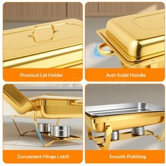 8QT Chafing Dish Wedding Buffet 316 Stainless Steel Chafer Catering Full Size