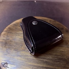 Gould & Goodrich Handuff Case Black High Gloss Leather Nickle Snap C303