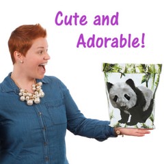 10×13 Panda Bear Poly Mailers, Black and White Self Seal Shipping Mailing Bags