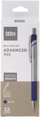 Office Depot Advanced Ink Retractable Ballpoint Pens, Needle Point, 0.7 mm,…