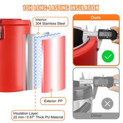 VEVOR Insulated Hot and Cold Beverage Dispenser Server 4.5Gallon Stainless Steel