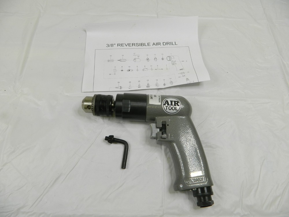 Air Tool Pneumatic Reversible Drill 3/8″, 1800 RPM Keyed SM-725