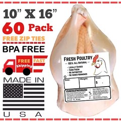 POULTRY SHRINK BAGS 10″X16″ CHICKEN FOOD PROCESSING FREEZER SAVER (USA MADE🇺🇸)