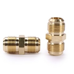 U.S. Solid 2pcs Brass Pipe Fitting Male Tube Coupler, 5/8″ Flare x 5/8″ Flare