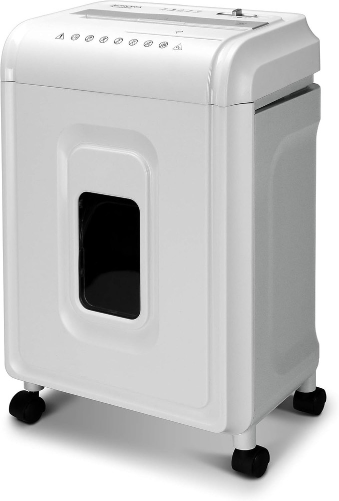 8-Sheet Micro-Cut Shredder for Paper, CDs & Credit Cards – White/Gray