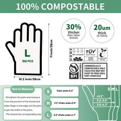 Compostable Disposable Gloves Compost Large Food Handing Gloves for Cleaning …