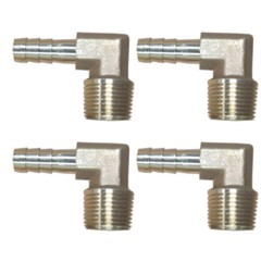 2PC 3/8 HOSE BARB ELBOW X 3/8 MALE NPT Brass Pipe Fitting Gas Fuel Water US #Y