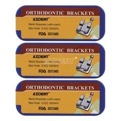 AZDENT Dental Orthodontic Bracket Braces Mini Roth/MBT .022 Hooks 345 Laser Mark