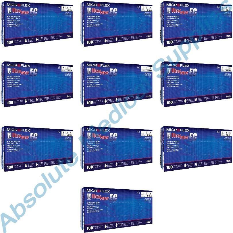 *1,000-Gloves* Microflex Ultra Sense EC PF Nitrile Medium Blue USE-880-M