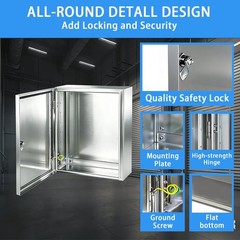 Electrical Enclosure 12x10x6, 304 Stainless Steel Enclosure IP66