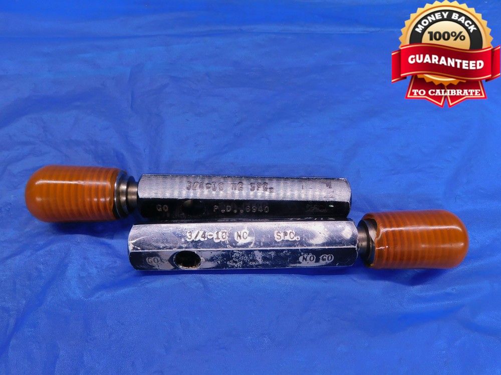 3/4 10 NC SPC SPECIAL SET THREAD PLUG GAGE .75 GO NO GO P.D.’S = .6940 & .6910