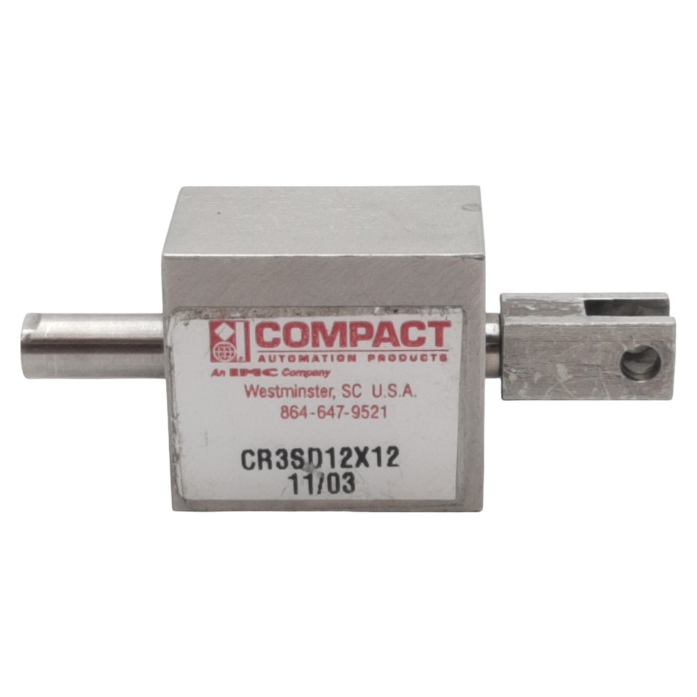Compact CR3SD12X12 Pneumatic Cylinder, ø1/2in Bore, 1/2in Stroke, #10-32, 250psi