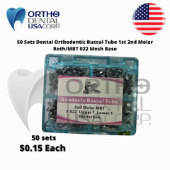 50 Sets 200 Dental Orthodontic Buccal Tube 1st 2nd Molar Roth/MBT 022 Mesh Base.