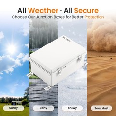 Junction Box IP67 Waterproof Plastic Electrical Enclosure Outdoor Weatherproo…