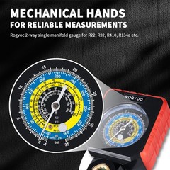 ROGVOC Single Manifold Gauge, HVAC Refrigerants AC Gauges Mechanical, Red