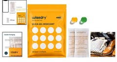 50g [6-PACK] Rechargeable Color-Changing Silica Gel Packets for Moisture Control