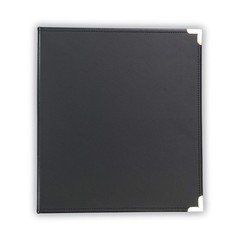 Samsill Classic Collection Leather 3 Ring Binder, Executive 0.5 Inch, Black