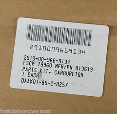 ZENITH 2A042 ENGINE CARBURETOR 0M24A 13459 ERY2700 13214E8200 2910-00-966-9134