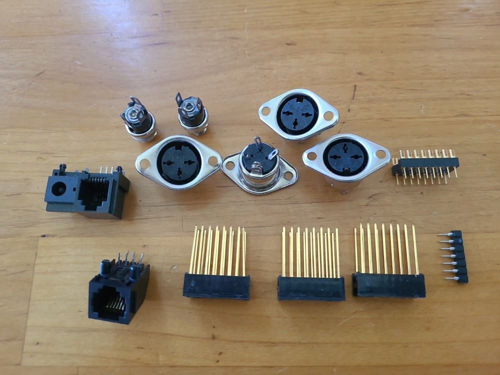 Vintage Electronics Connector Lot 3 Pin DIN RJ Modular Gold Headers 13 Pc