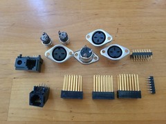 Vintage Electronics Connector Lot 3 Pin DIN RJ Modular Gold Headers 13 Pc