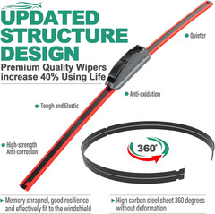 Windshield Wiper Blades,Car Wipers Blade 26X16 Inch with Premium Rubber and Stab