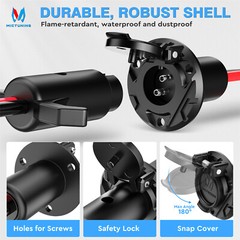 MICTUNING Trolling Motor Plug and Receptacle 12-24V 8 AWG Socket for Marine Boat