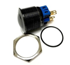 2pcs 25mm Black Stainless Steel Marine Domed Push Button Momentary POWER Switch