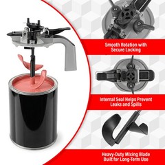 Lauco 1 Gallon Paint Can Mixing Lid with Pour Spout, Universal Paint Mixer Lid