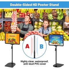 Adjustable Double-Sided Sign Stand W/ Extended Metal Base Table Floor Display US