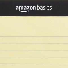 Amazon Basics Wide Ruled Lined Writing Pads, 8.5″ X 11.75″, Canary, 12-Pack of 5