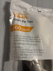 500 Pack HDX Assorted Length Nylon Zip Ties 8/11/14 Inch 250 Black & 250 White