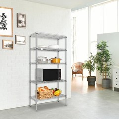 LEADZM 59″ 5 Tier Layer Shelf Steel Wire Shelving Storage shelf unit
