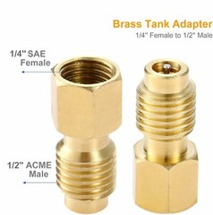 3pcs R134A Can Tap &Tank Adapter & Valve Core Remover Valve Dispenser Golden Kit