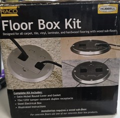 Hubbell Raco 6239NI Single Gang Floor Box Kit with Recessed Duplex 15A TR Device