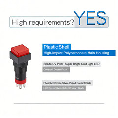 10mm 1NO1NC illuminated Latching Square Plastic Push button Switch (LAS3F-11Z)CE