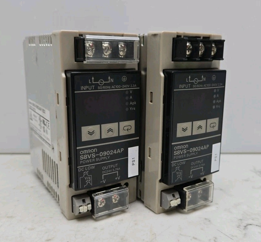 2 Pack Omron S8VS-09024AP /ED2 Switch Mode Power Supply 100-240Vac 2.3A In 24Vdc